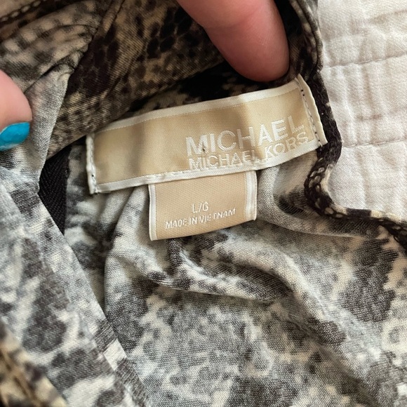 Michael Kors Snakeskin Printed High Neck Tank Work Party Cocktail Size Large - Picture 4 of 8